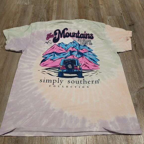 Simply Southern The Mountains Are Calling Jeep Graphic Tee Shirt Men's Medium - Picture 1 of 6